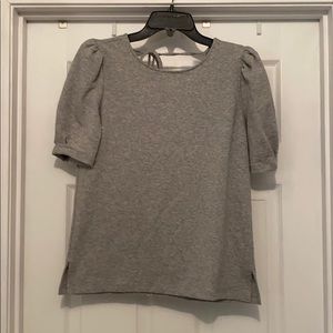 Gray Puff Sleeve Top